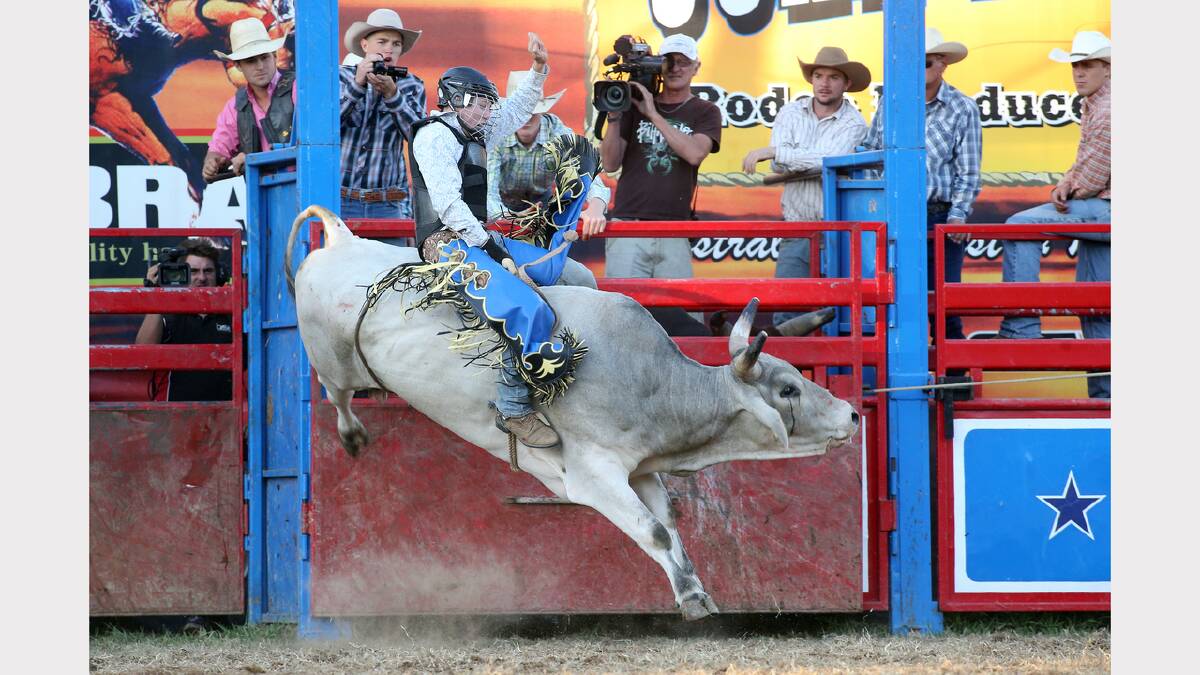 2012 - Will Purtell hangs onto his ride during the Golden Spurs Rodeo