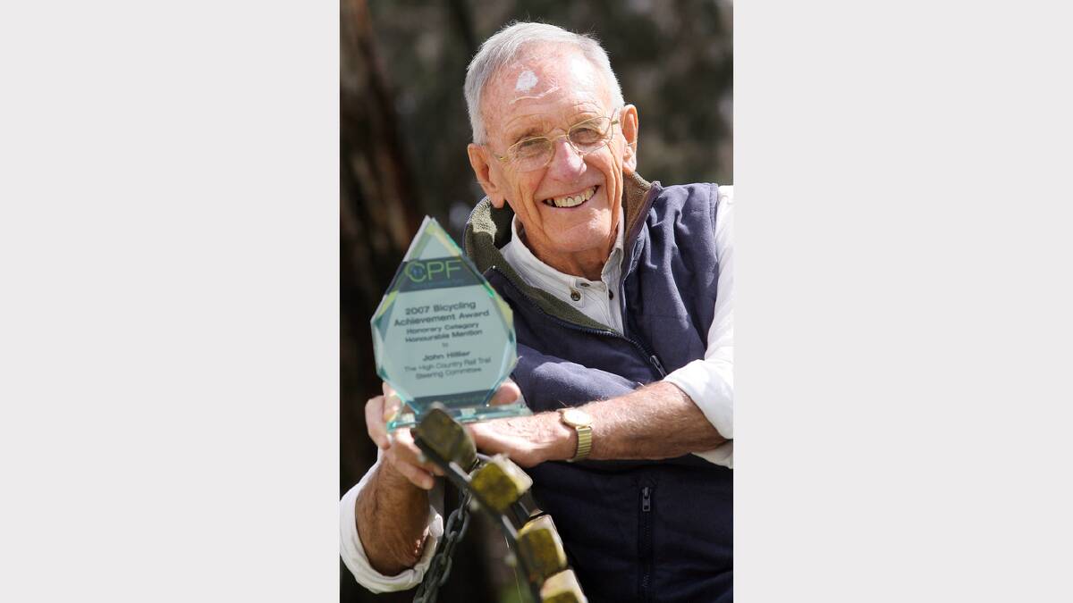 John Hillier was awarded the 2007 Bicycling Achievement Award for his dedication to the rail trail.(2008)