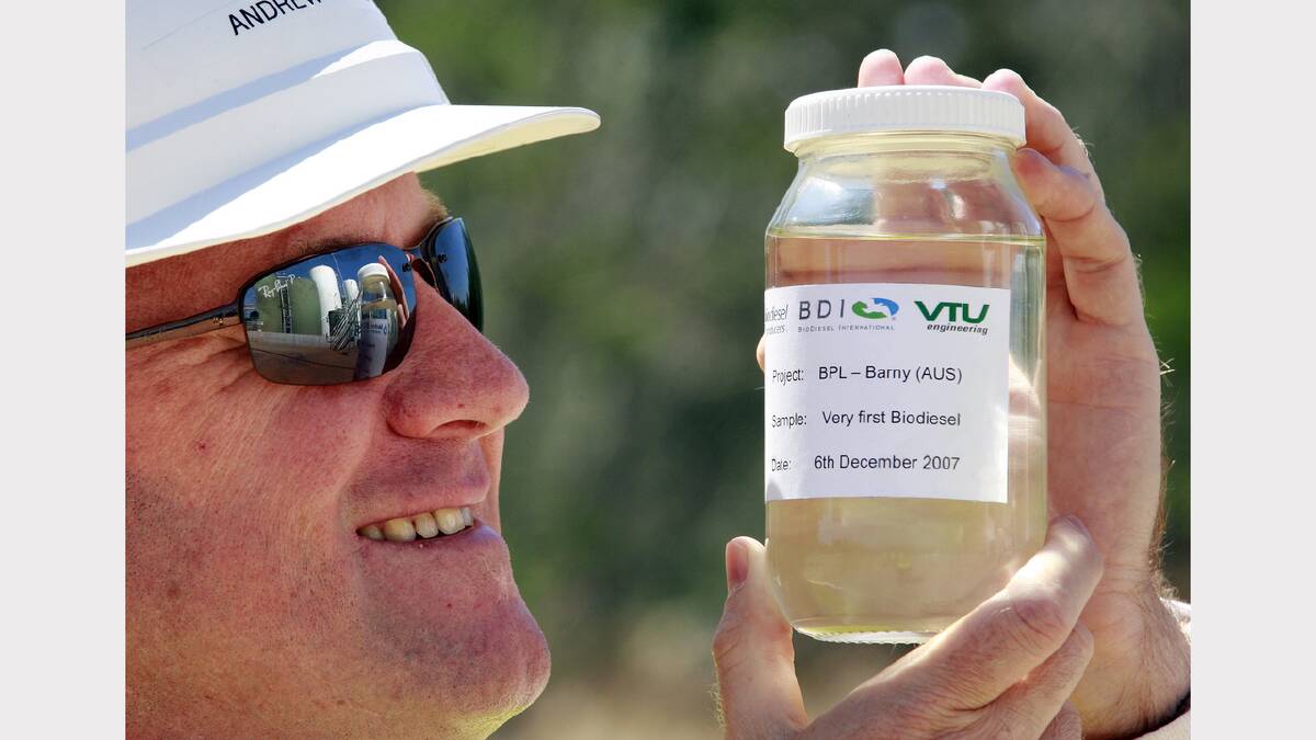 Biodiesel Producers managing director Andrew White have produced their first biodiesel at Barnawartha. Picture: KYLIE ESLER