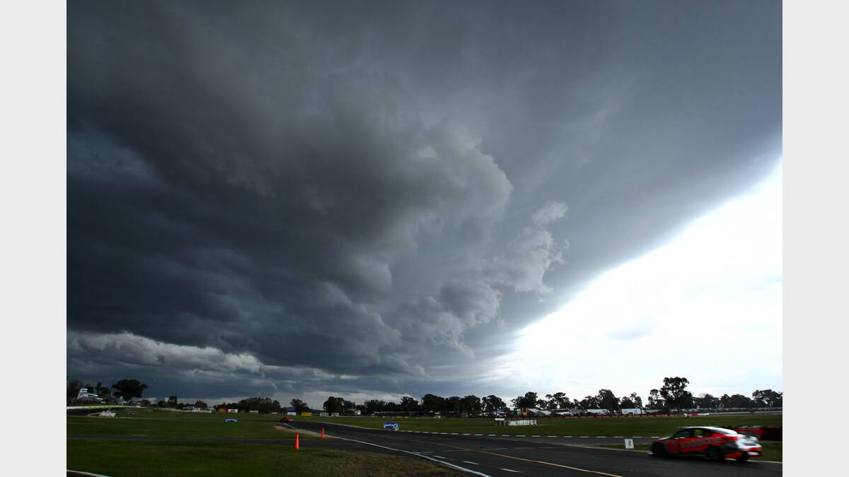 Storm clouds roll in over Winton Motor Raceway. May, 2011