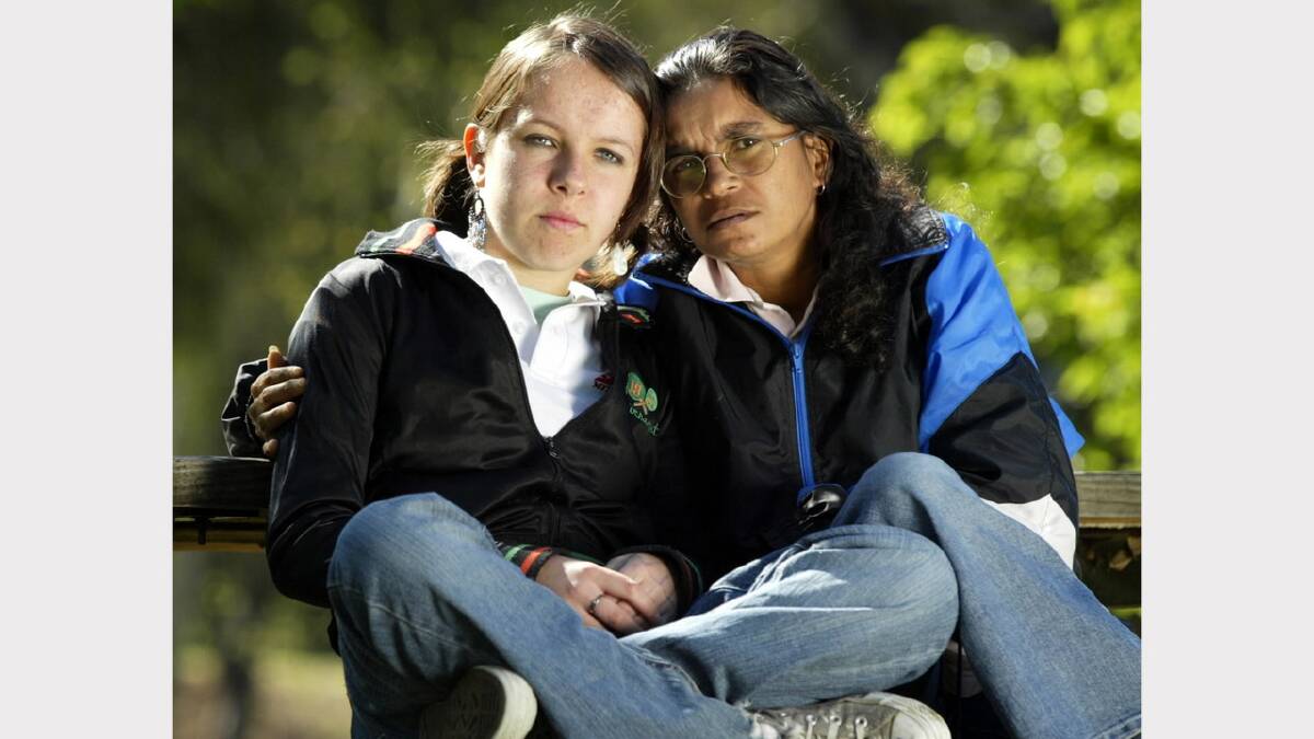 2005 - Bianca Thomas, 13 with her mother Donna before the upcoming anniversary of Daniel's disappearance. 