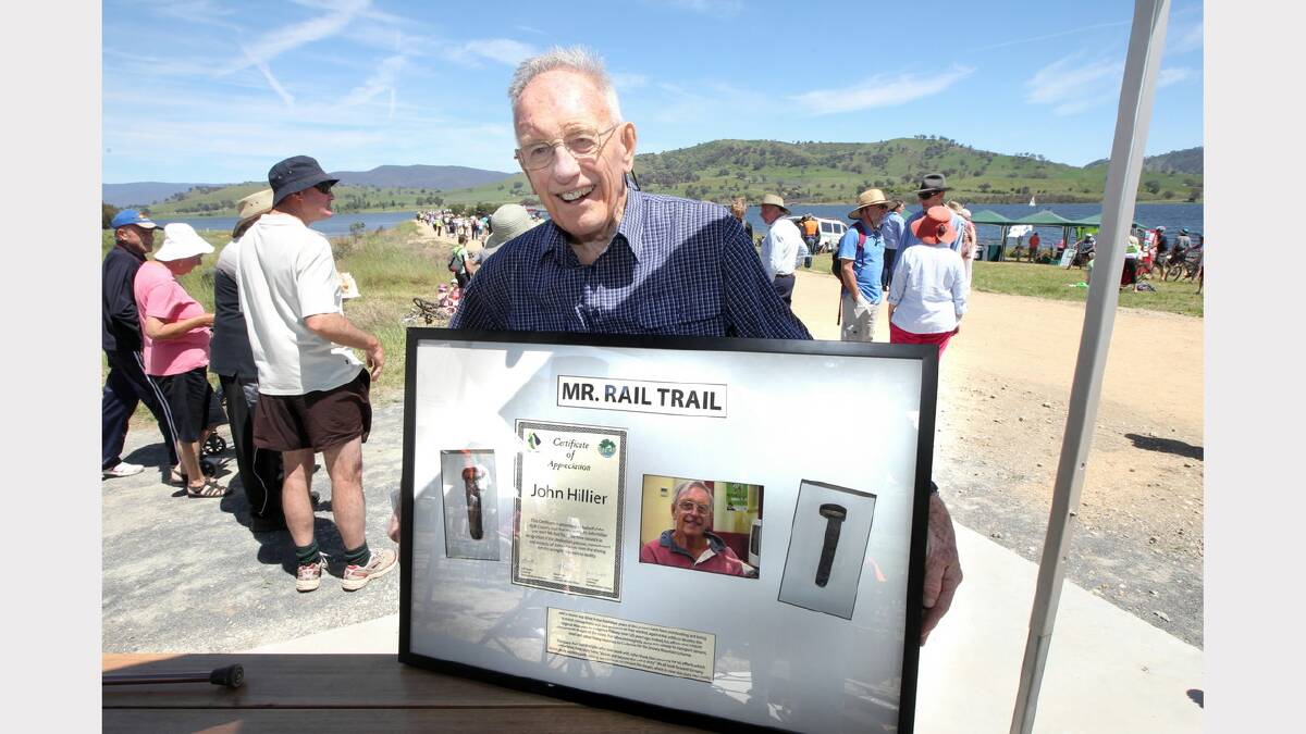 John Hillier, named "Mr Rail Trail" at the opening of the Sandy Creek bridge. (2012)