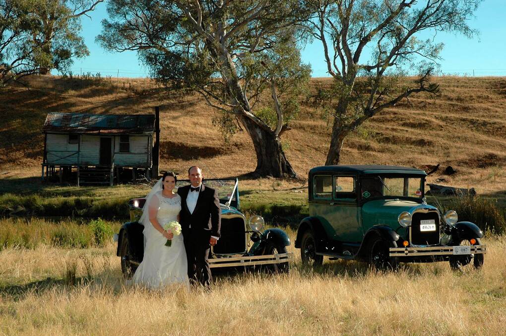 WITH the Murray River as a backdrop, Erin McCabe and Andrew Baxter exchanged wedding vows in the presence of friends and family who had gathered on the Baxter family property at Barnawartha. Erin, who was given away by her father, wore a Maggie Sottero gown and arrived for her wedding in her grandfather’s (dec)  A-model Ford vintage car. The bride is the eldest daughter of David McCabe and Leonie Sullivan of Albury and the groom is the youngest son of David and Barbara Baxter of Barnawartha North. Erin and Andrew will enjoy their honeymoon travelling through Europe before returning to Wodonga. The reception was held at the Albury racecourse. 
