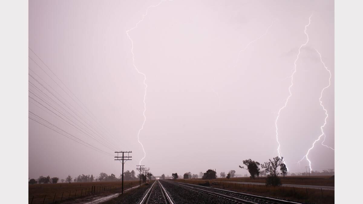 Lightning at Five Mates Crossing, on the Olympic Highway. March, 2008