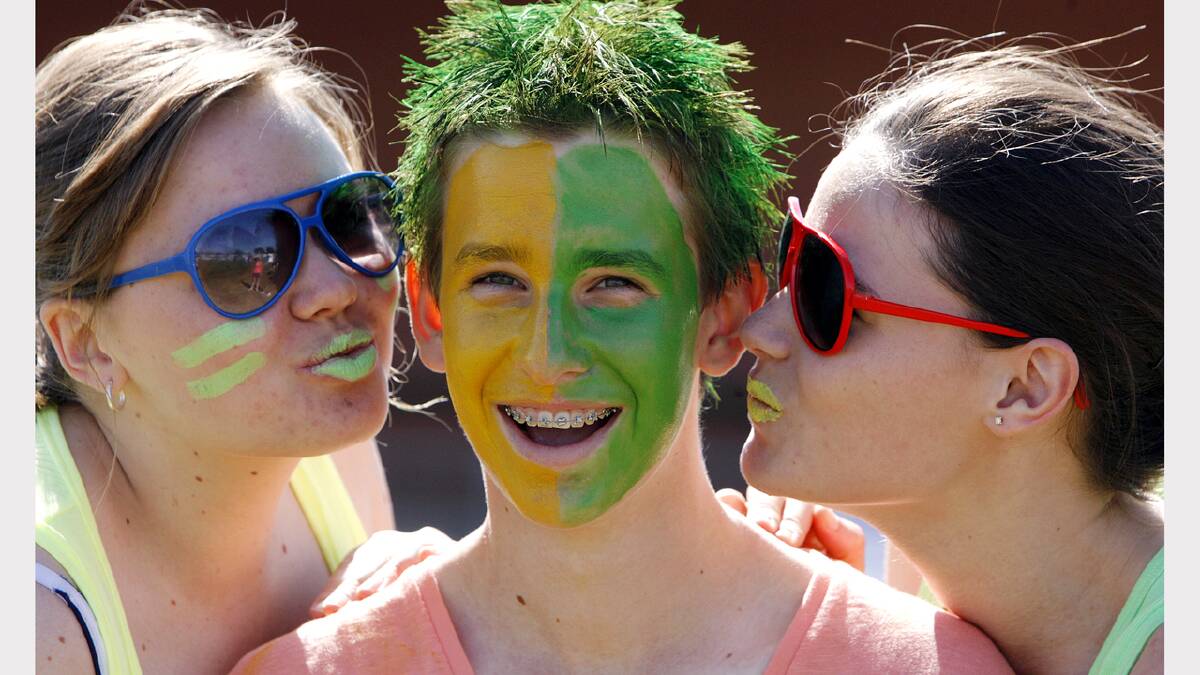 2009 -   Dressed brightly are Wodonga's Kate Cochrane, 17, Alex Harraway, 16, and Lucy Chapman, 17.