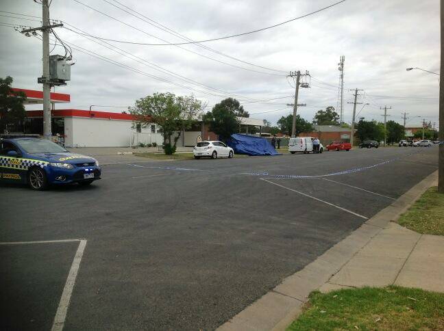 The scene of a fatal stabbing in Cobram. Picture: TAMMY MILLS