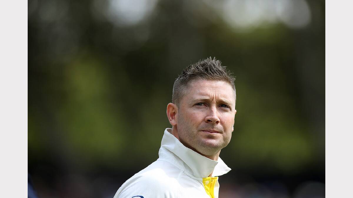 Australia's Michael Clarke looks on during day one of the second Ashes test match.