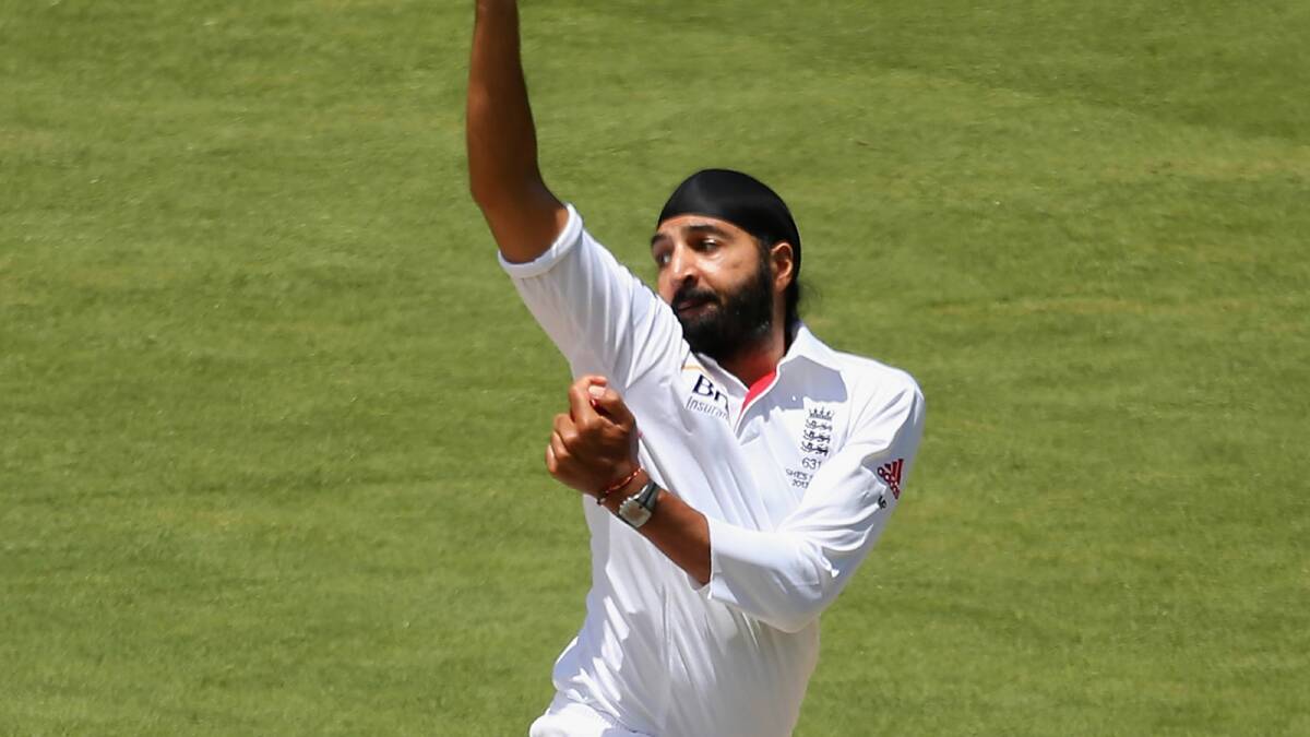 Monty Panesar bowls during day one of the second test match. Picture: GETTY IMAGES