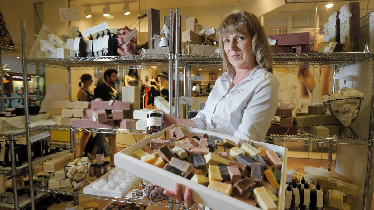  Jane Watson, of Wodonga, has opened a pop up store in Myer Centrepoint called 'By Celeste' which sells homemade soaps and creams. Picture: TARA GOONAN