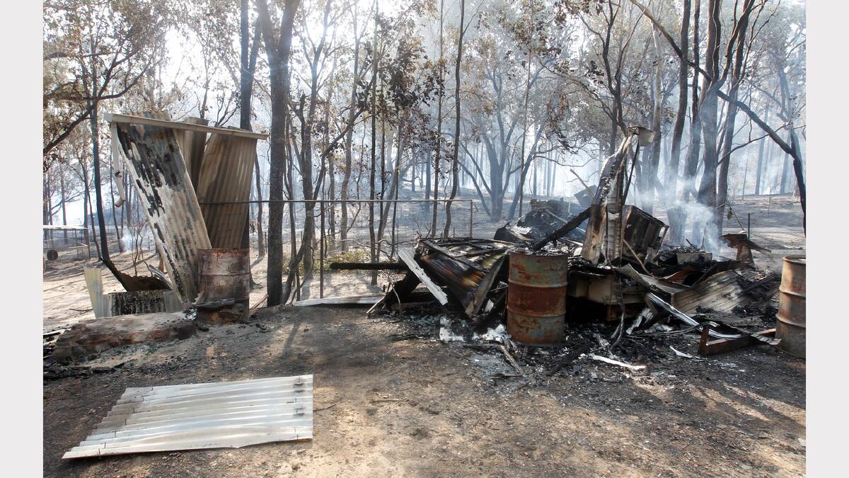 A caravan was the only thing burnt on Daryl Biddle's property. 