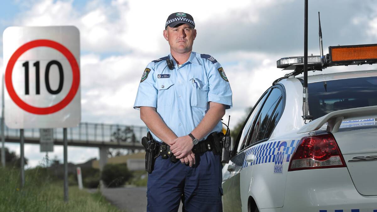 Albury highway patrol officer Sgt Matt Zemaitis thinks the Facebook page supporting higher speed limits on the Hume Highway was liked by people who lacked knowledge about the dangers. Picture: BEN EYLES