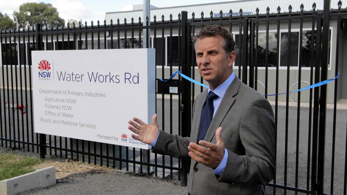 NSW minister for finance and services Andrew Constance opens the new multi-agency depot. Picture: DAVID THORPE
