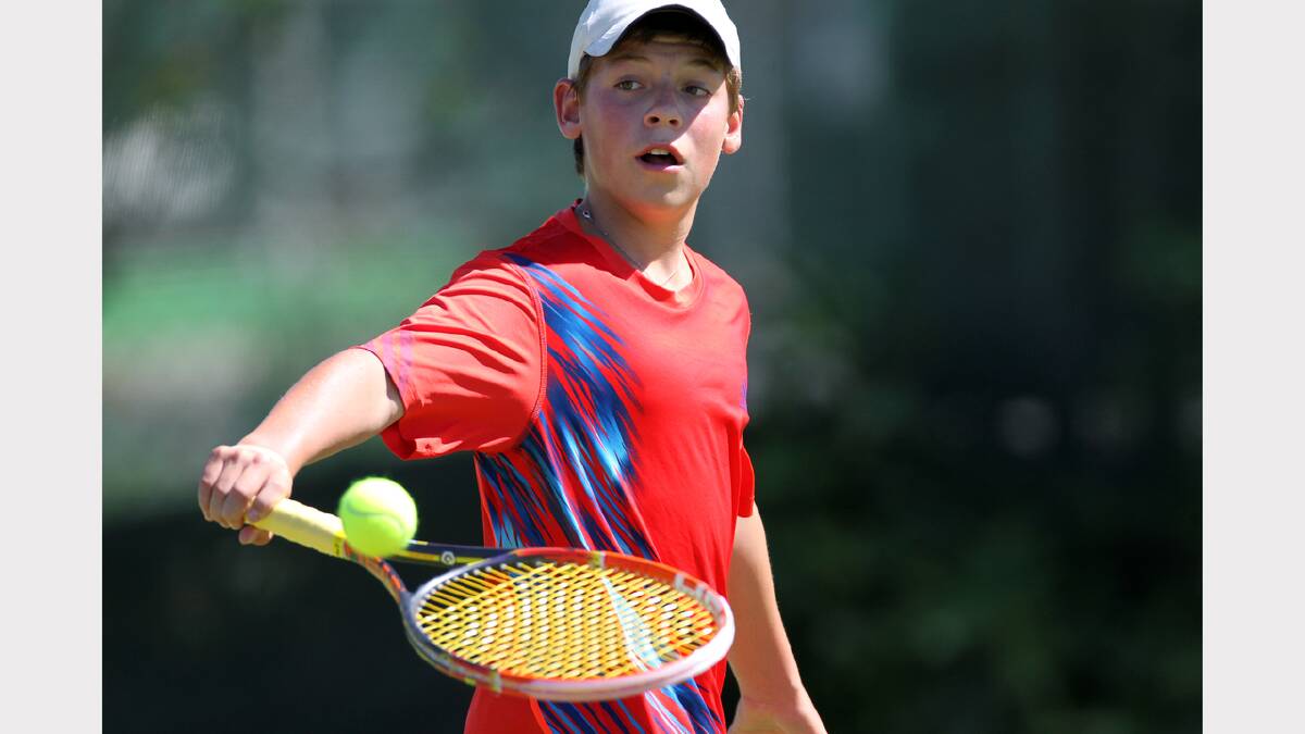 Melbourne's Blake Watson, 14, gets up close to the net. 