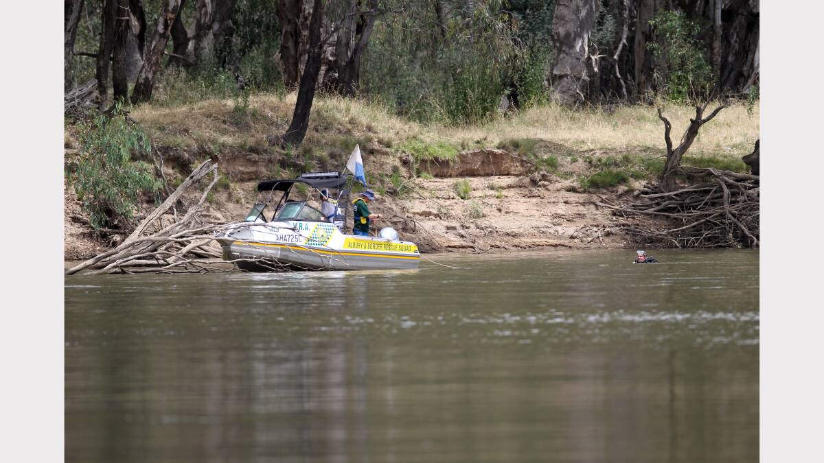 VRA Crews from Corowa and Albury search the Murray River in the area where the male was allegedly last seen.   