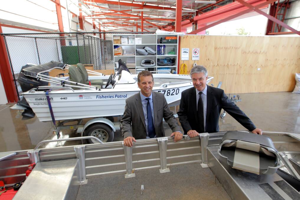 NSW minister for finance and services Andrew Constance and member for Albury Greg Aplin inspect the new facility.