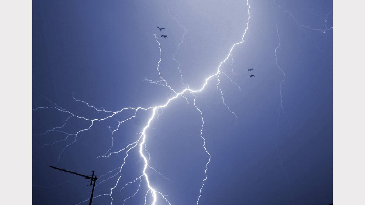 Lightning over Wodonga in February, 2007.