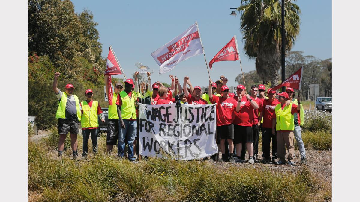 Barnawartha North workers striking over fair pay for regional workers.