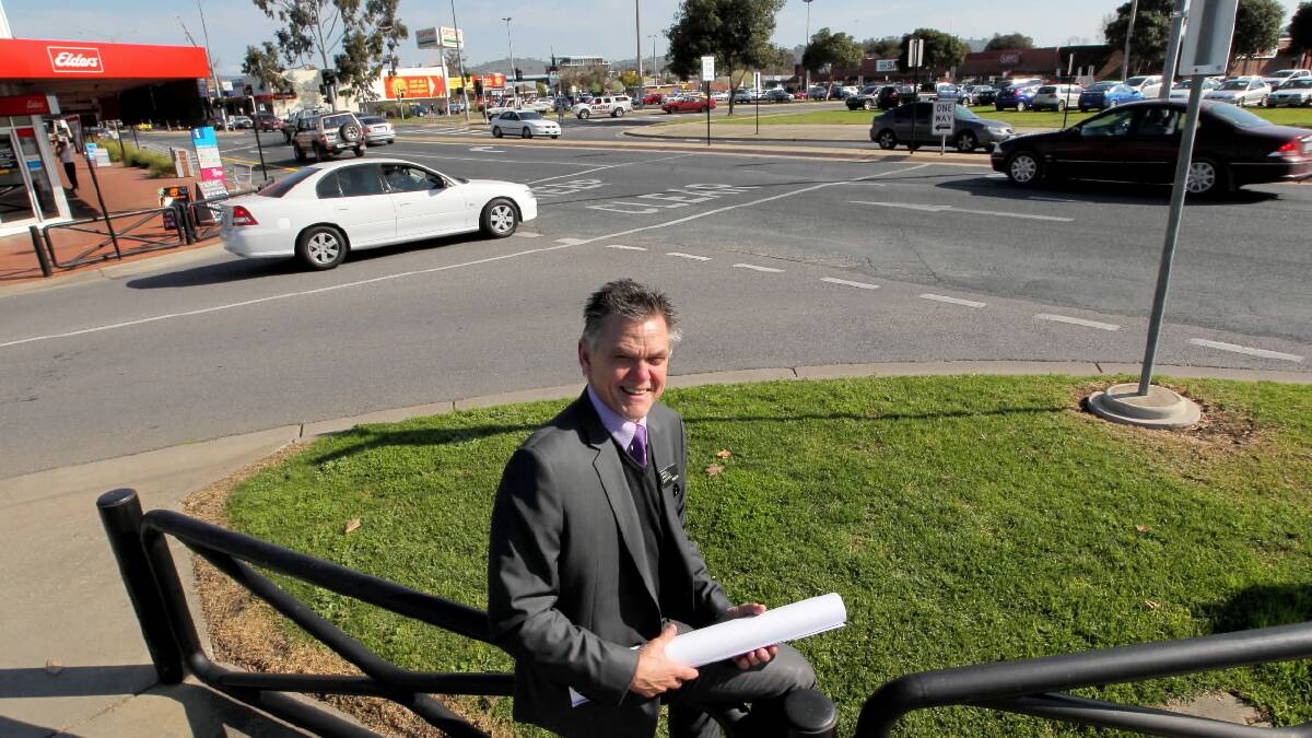 Wodonga council director of planning and infrastructure Leon Schultz at the intersection of Elgin Boulevard and High St.