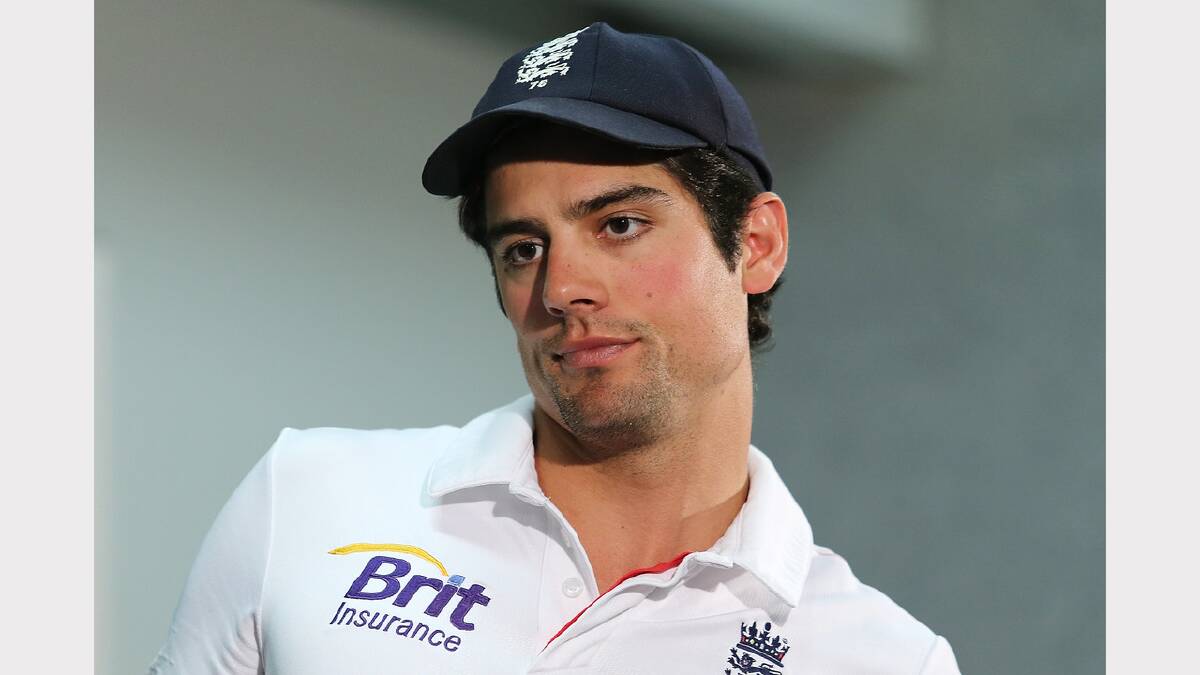 Alastair Cook of England looks on after a press conference at the end of day five of Second Ashes Test Match. Picture: GETTY IMAGES
