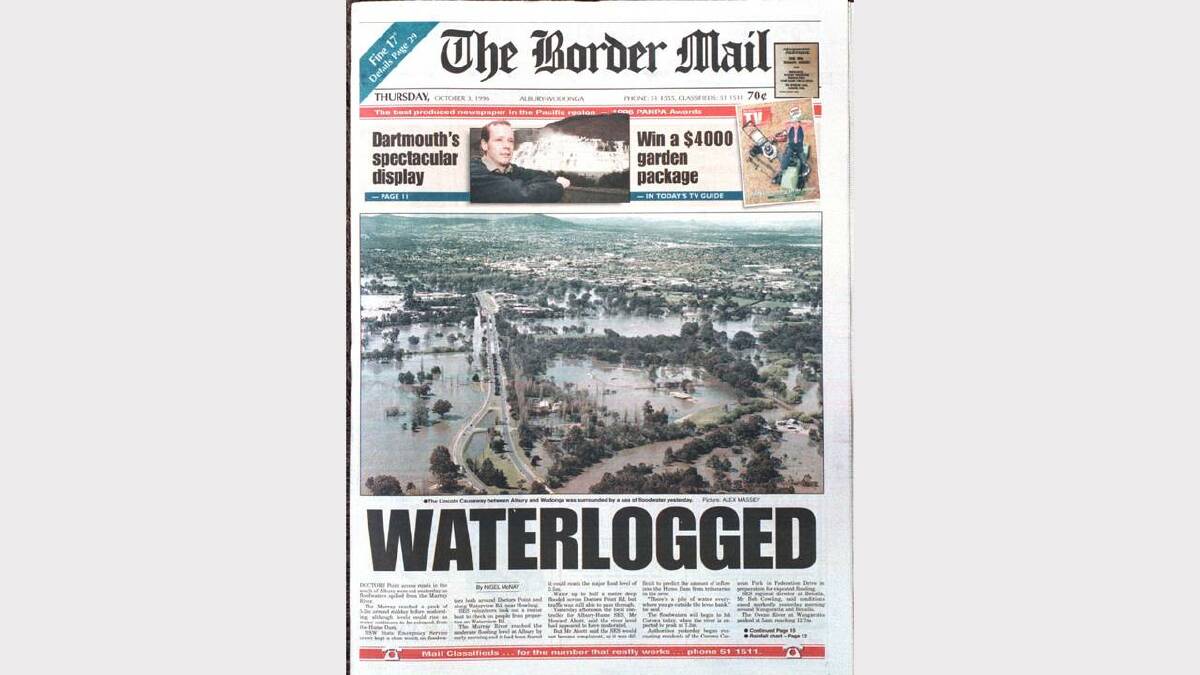 Border Mail front page. 
