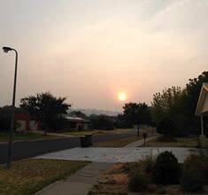 The sun going down in west Wodonga yesterday. - Louise Wicks (Facebook)