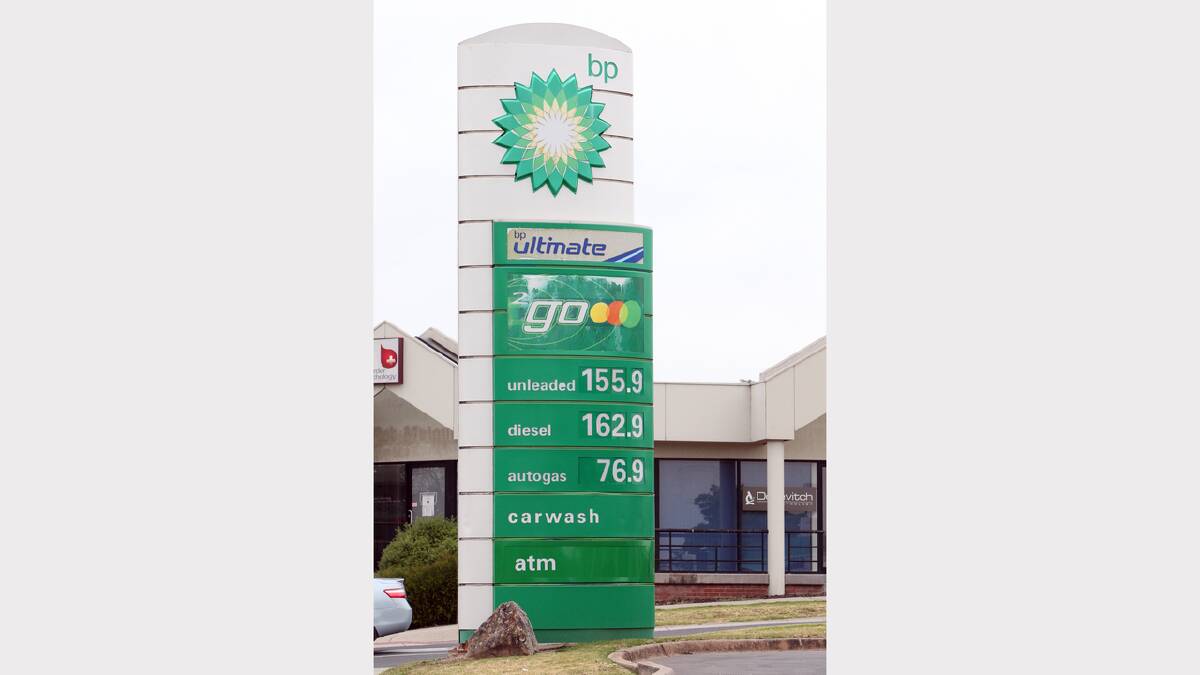 Prices at the BP service station on Melrose Drive.