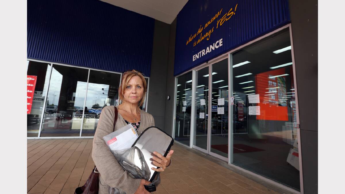 Baranduda's Kathryn Roberts arrived at Warehouse Sales to return a toaster, only to be confronted by signs in the window stating the store had closed due to liquidation.