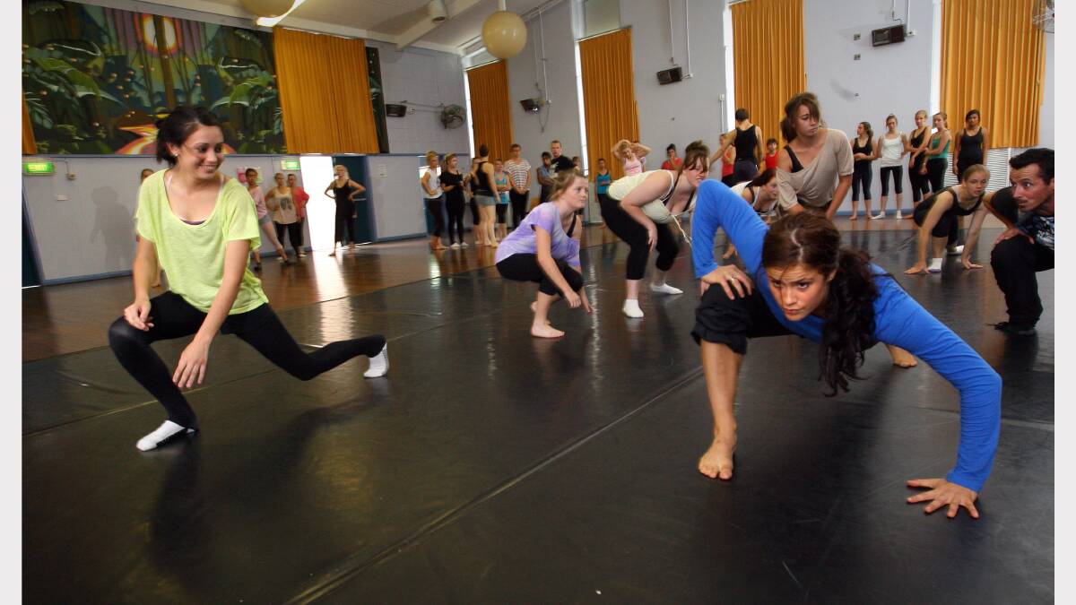 Jana Castillo leads a school workshop for the PROJECTion Dance Company. (2011)
