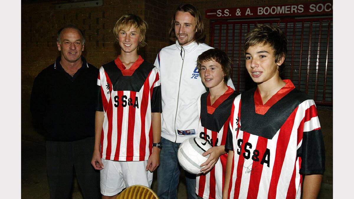 Josh Kennedy visiting his old soccer grounds - Glen Park - in 2006.