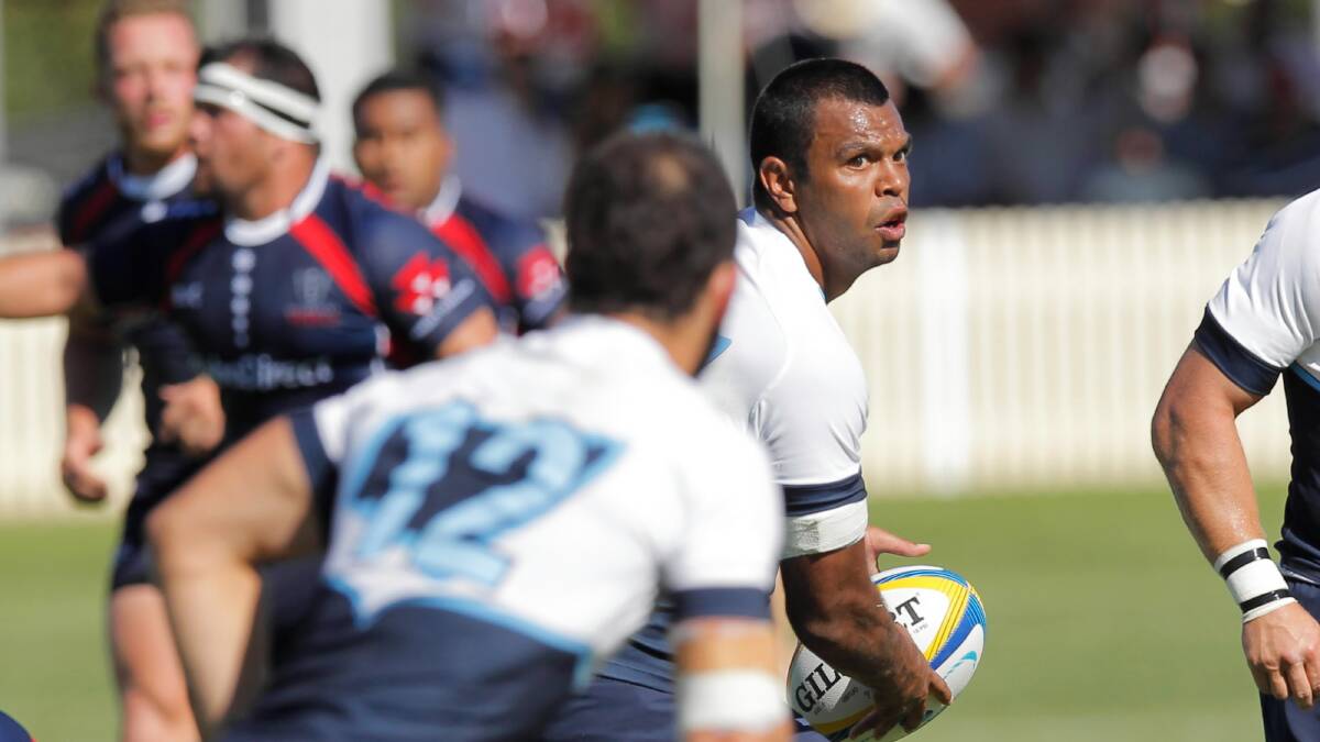 Waratahs' Kurtley Beale in action during the Super Rugby Trial in Albury on the weekend. Picture: BEN EYLES