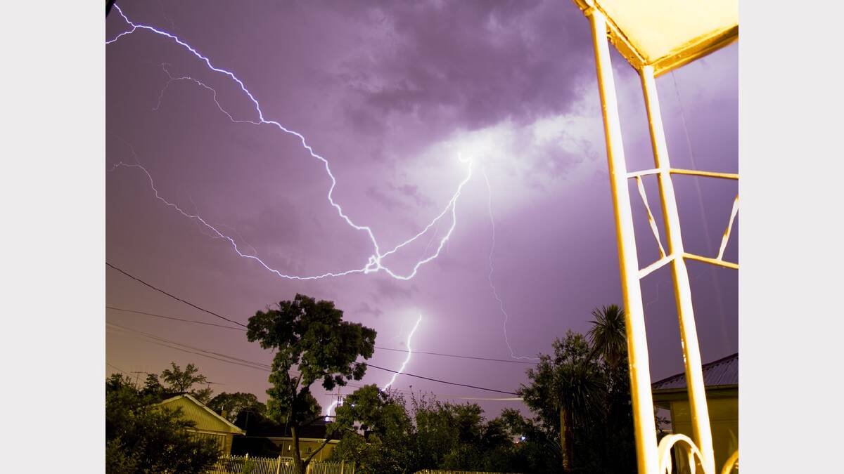 Lightning over Albury in February, 2007. Picture: SAM TERRELL