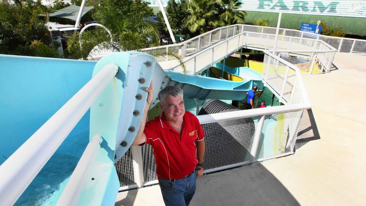 Harvey’s Fun Park owner Darren Harvey has put the property on the market after 19 years at Gateway Island. Expressions of interest are being sought for the two-hectare site. Picture: DYLAN ROBINSON