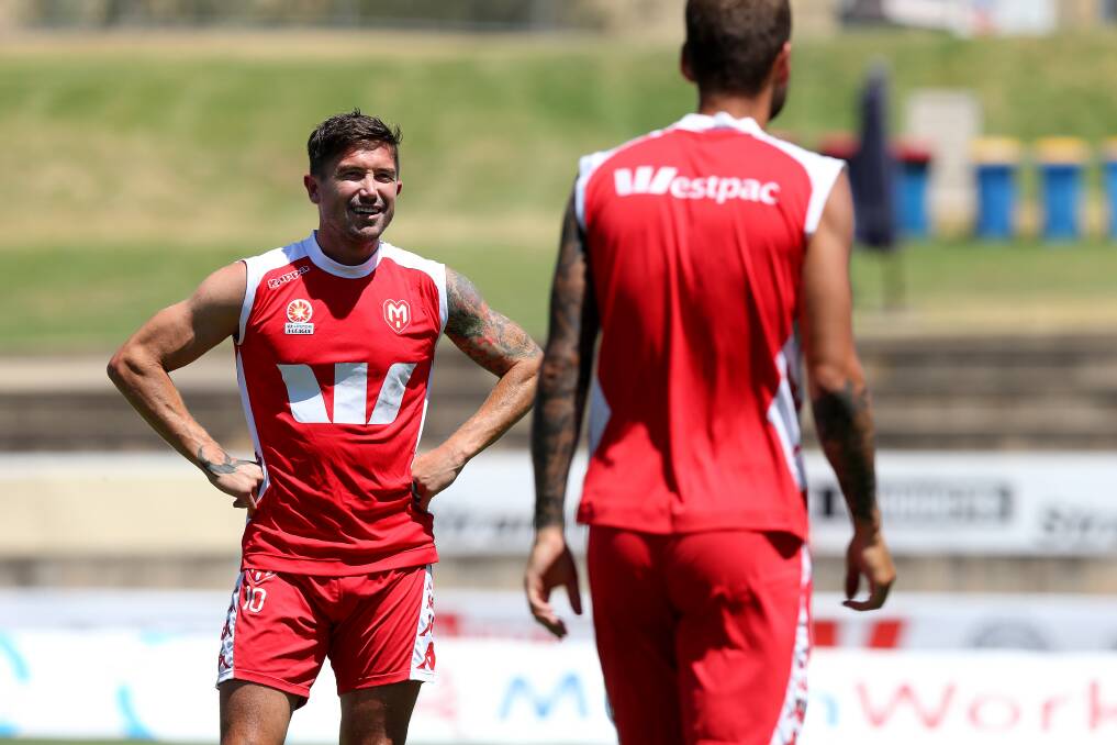 Melboune Heart captain, Harry Kewell, during a light training run at Lavington Oval yesterday prior to their game against Perth Glory this afternoon.