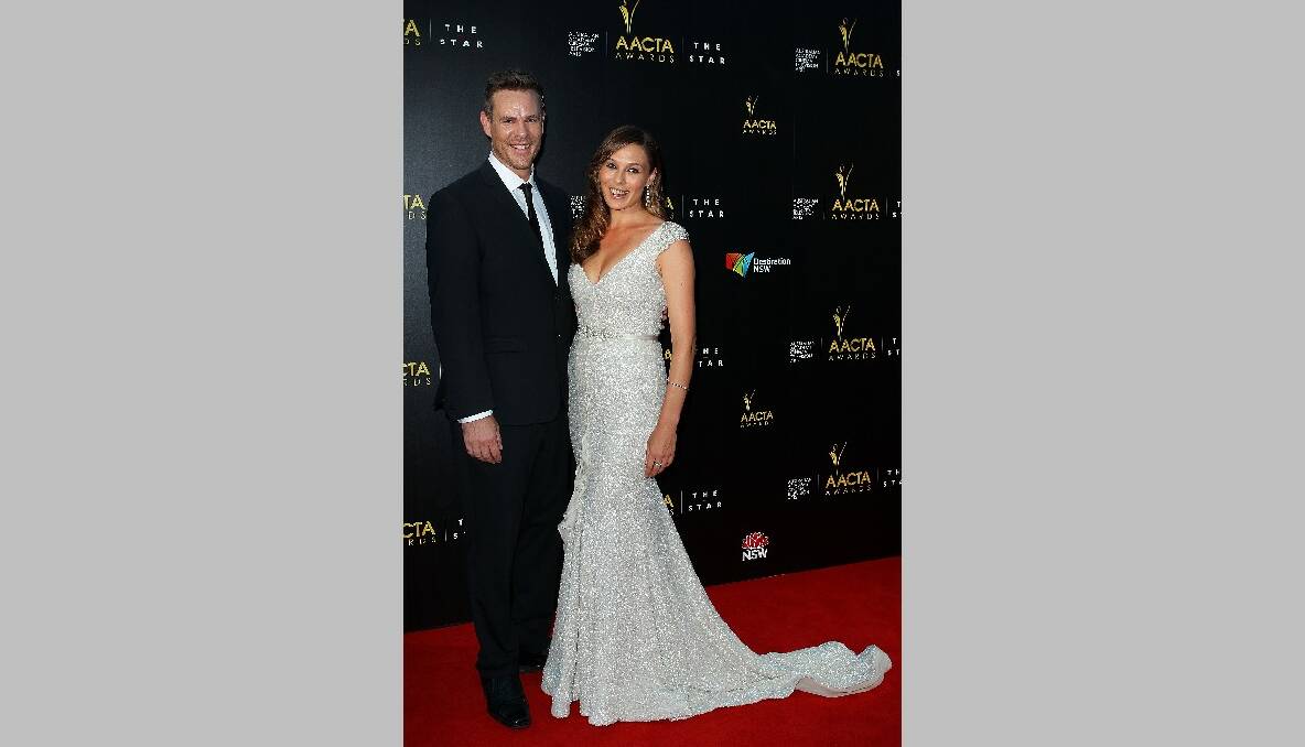 Aaron Jeffrey and Zoe Naylor arrive at the 2nd Annual AACTA Awards. Photo by Lisa Maree Williams/Getty Images