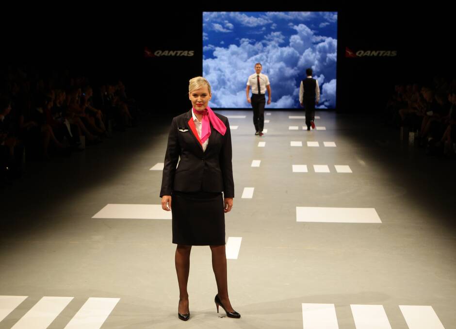 Qantas unveil their new cabin crew uniforms at The Hordern Pavillion. Photo: Dallas Kilponen