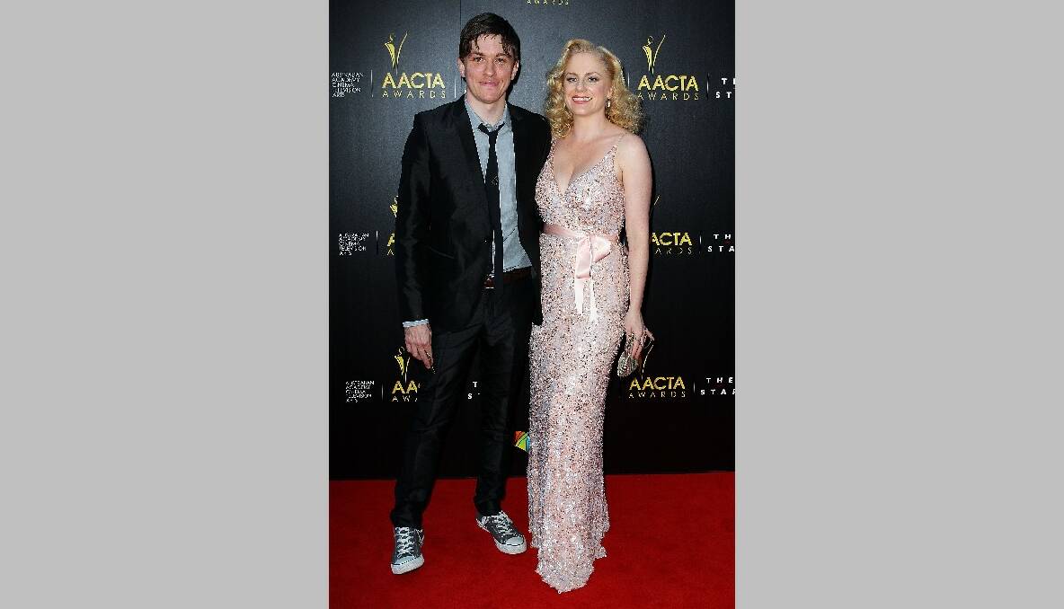 Abe Forsythe and Helen Dallimore arrive at the 2nd Annual AACTA Awards. Photo by Lisa Maree Williams/Getty Images
