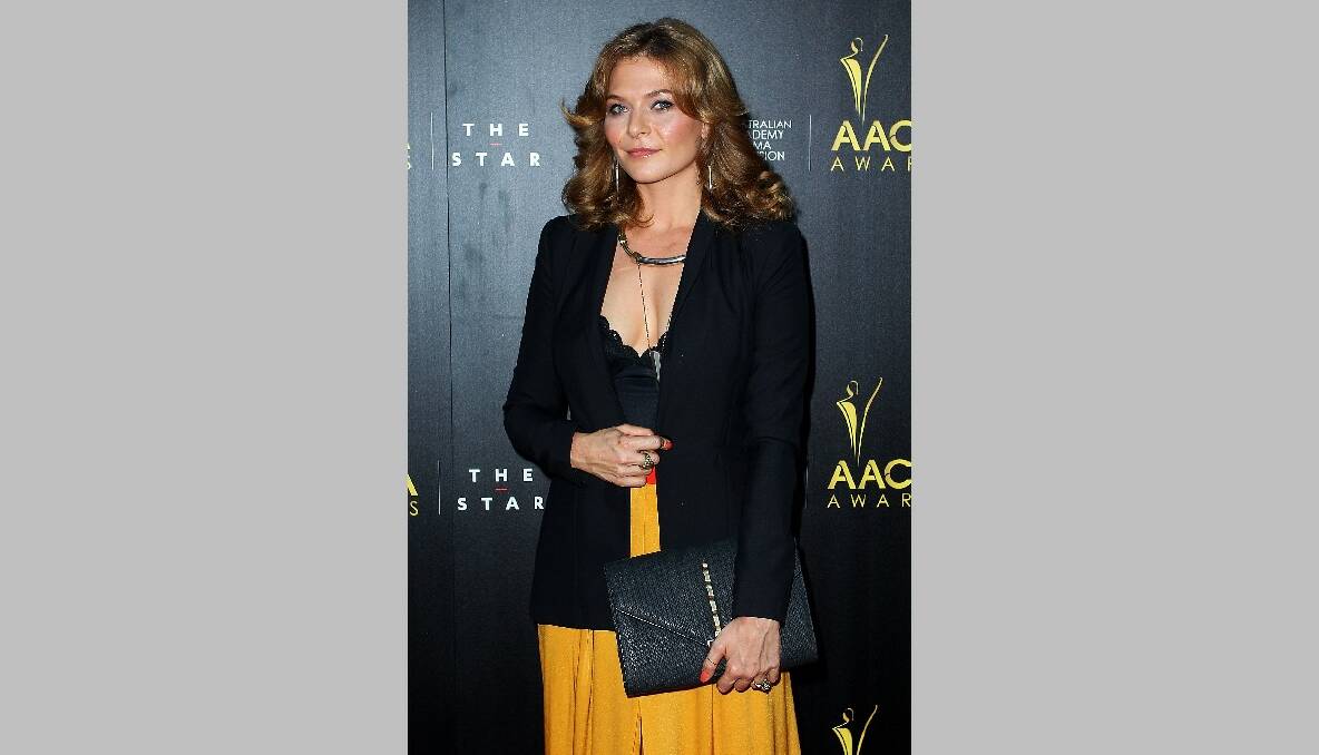 Leanna Walsman arrives at the 2nd Annual AACTA Awards. Photo by Lisa Maree Williams/Getty Images
