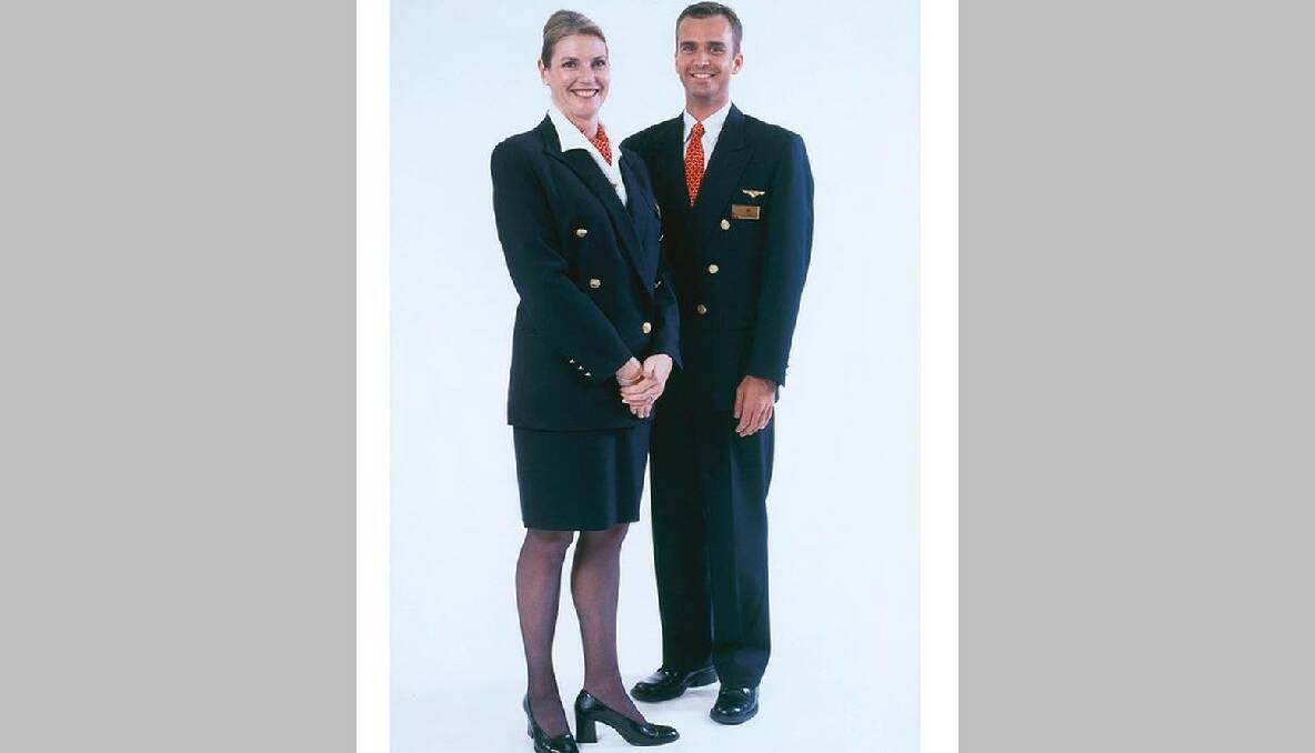 The most recent Qantas uniforms.