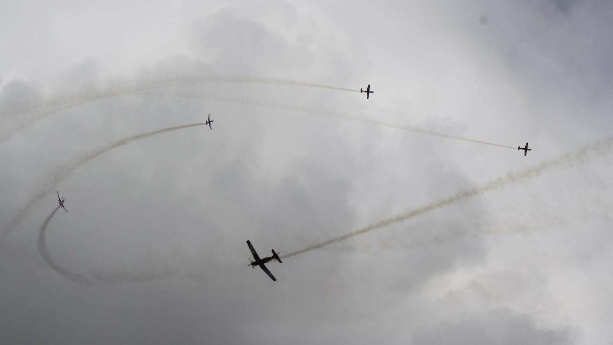 2011: The Roulettes take to the skies. Picture: Lily Huntly