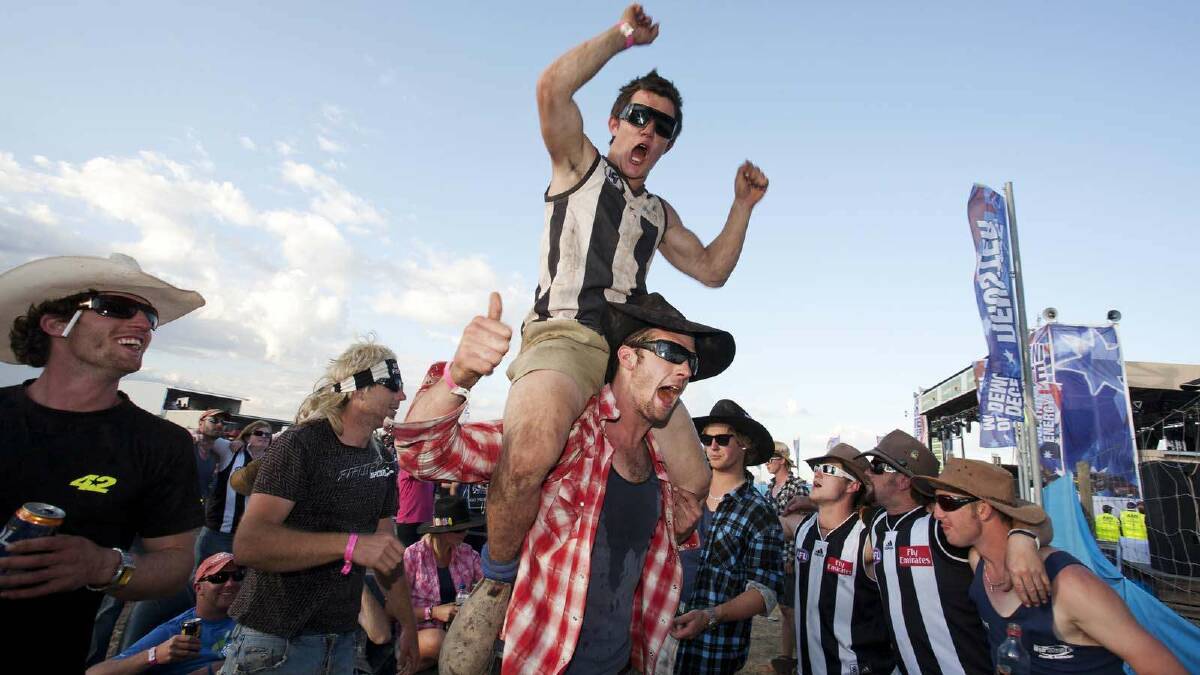 2010: The Deniliquin Ute Muster provided lots of entertainment for AFL supporters who watched the grand final on big screens at the venue. Picture: Jenny Guerrera