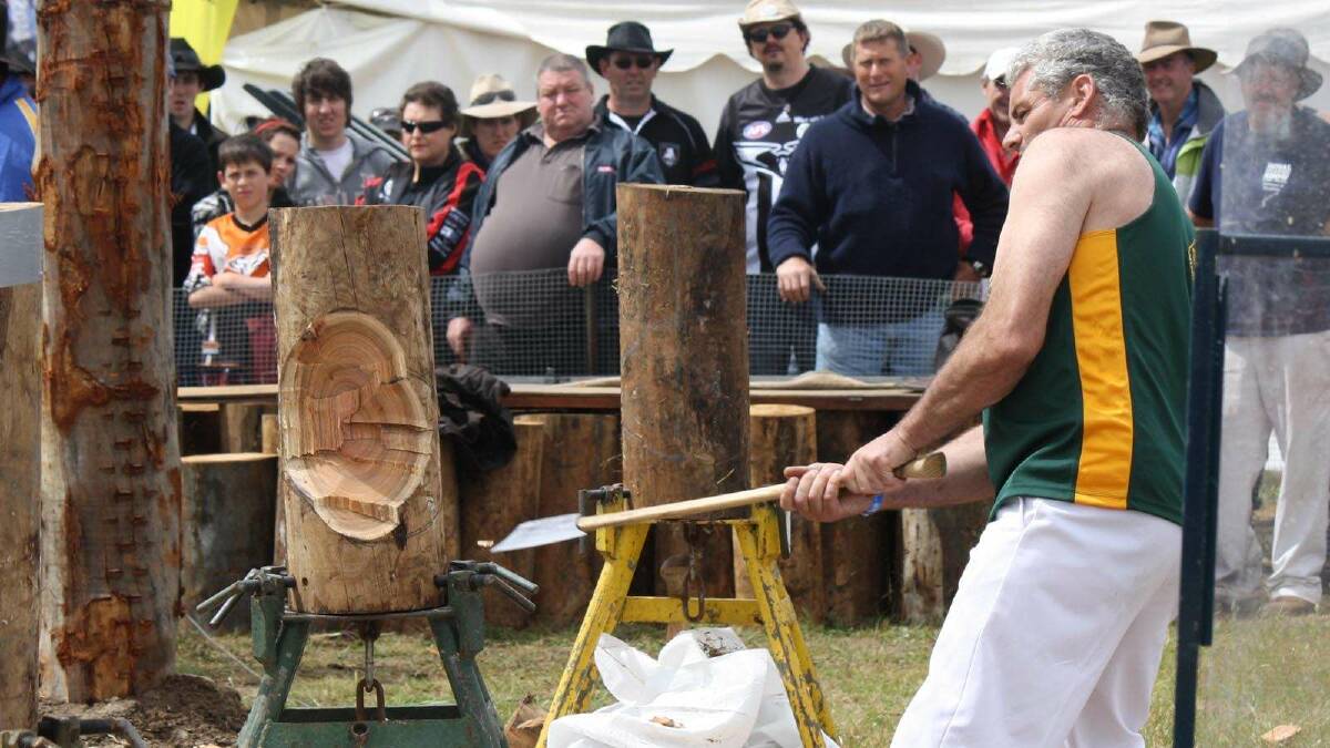 2011: The woodchop draws a good crowd. Picture: Lily Huntly