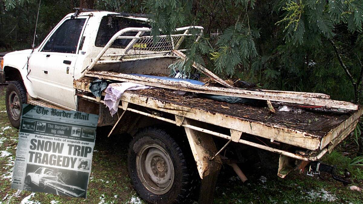 Georgia Smith, 6, was killed when a branch crashed on to the ute she was travelling on the back of in 2000. INSET: The Border Mail's coverage.