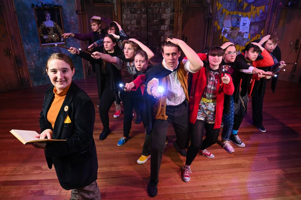 A MAGIC SHOW: The cast of Wodonga Senior Secondary School's performance of Puff are geared up and ready to go for their opening night later this month. Picture: MARK JESSER