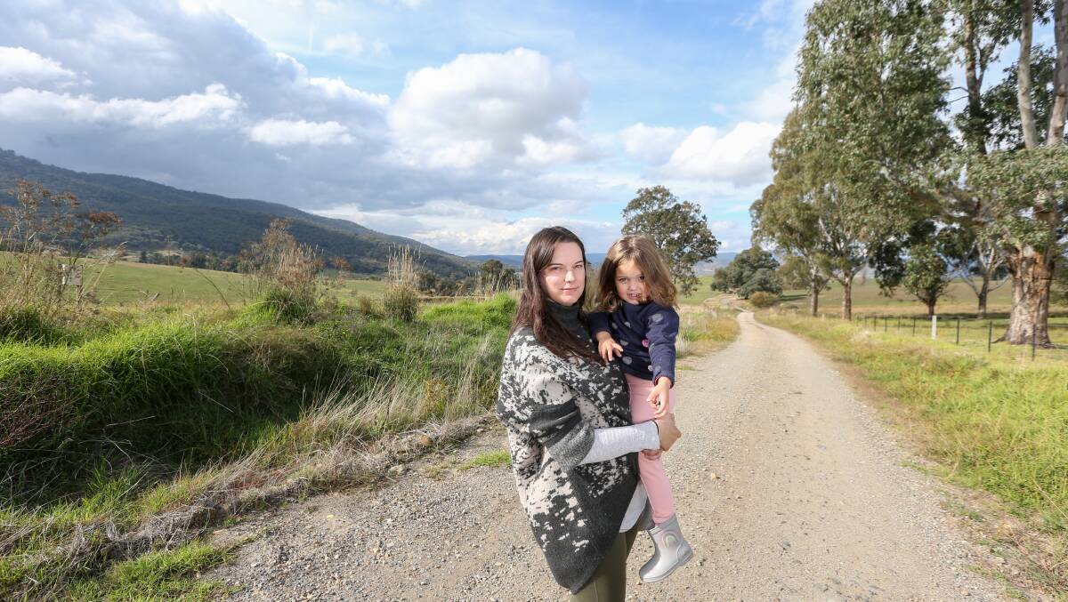 POOR CONDITION: Nicole Oakes, pictured with her daughter Willow Chenhall, 3, has concerns about the state of Jarvis Lane. Pictures: TARA TREWHELLA