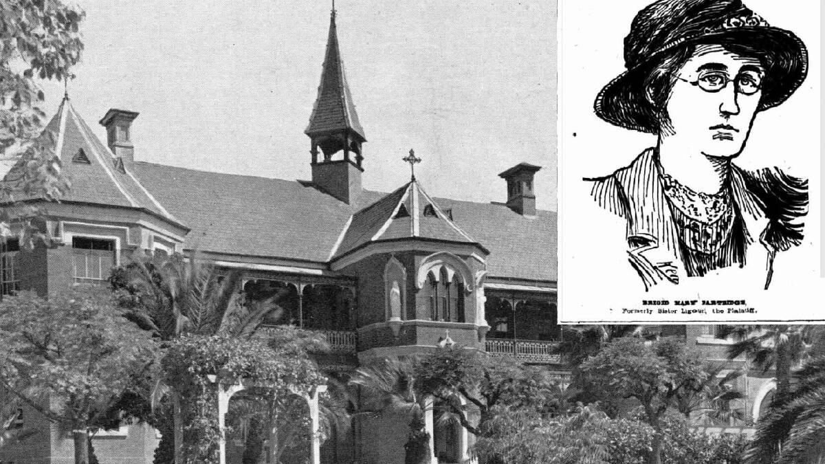 Sister Bridget Liguori (inset) escaped from Wagga's Mount Erin Convent in July 1920. Picture: CSU Archives