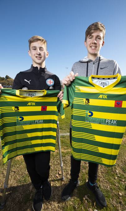COACHES: Year 8 students Buddy Randall and Pieter Maas, both 14, were in Year 5 at Baranduda Primary when they decided to fundraise for new soccer jerseys.
