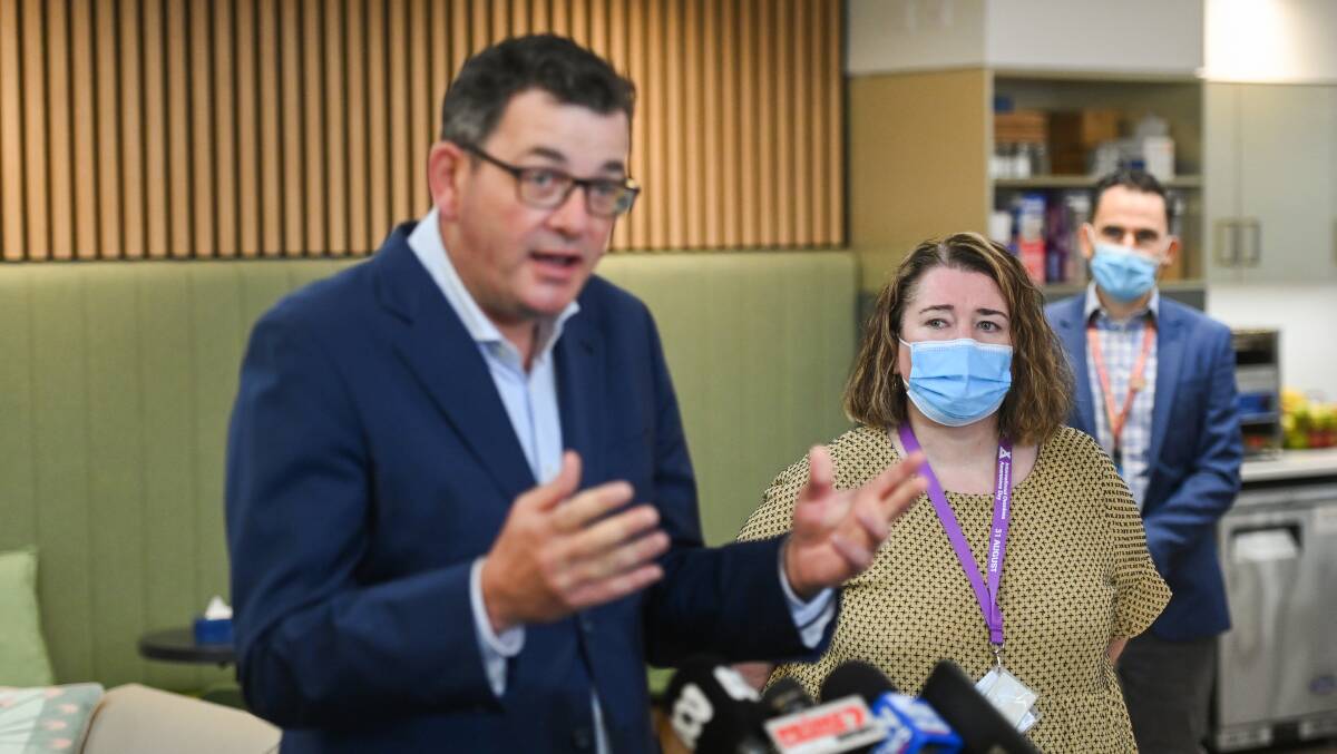 NEW HORIZON: Victorian Premier Dan Andrews with Gateway Health's Maryanne Donnellan. Picture: MARK JESSER