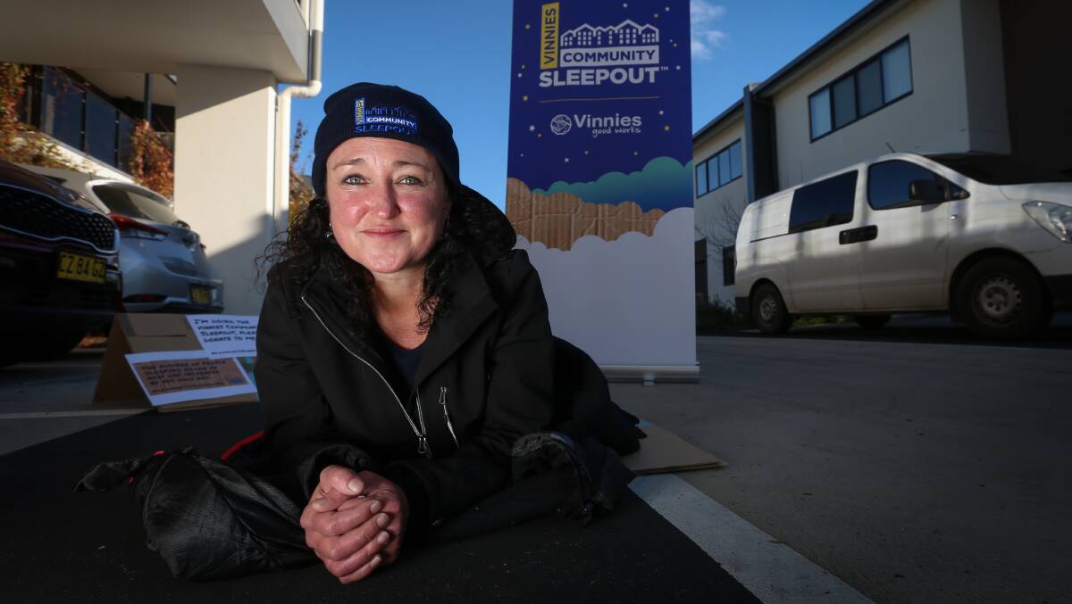 SLEEPING ROUGH: St Vincent De Paul's Shantelle Lidden will be participating in Albury's community sleepout event in August to raise awareness and money to support the city's homeless. Picture: JAMES WILTSHIRE