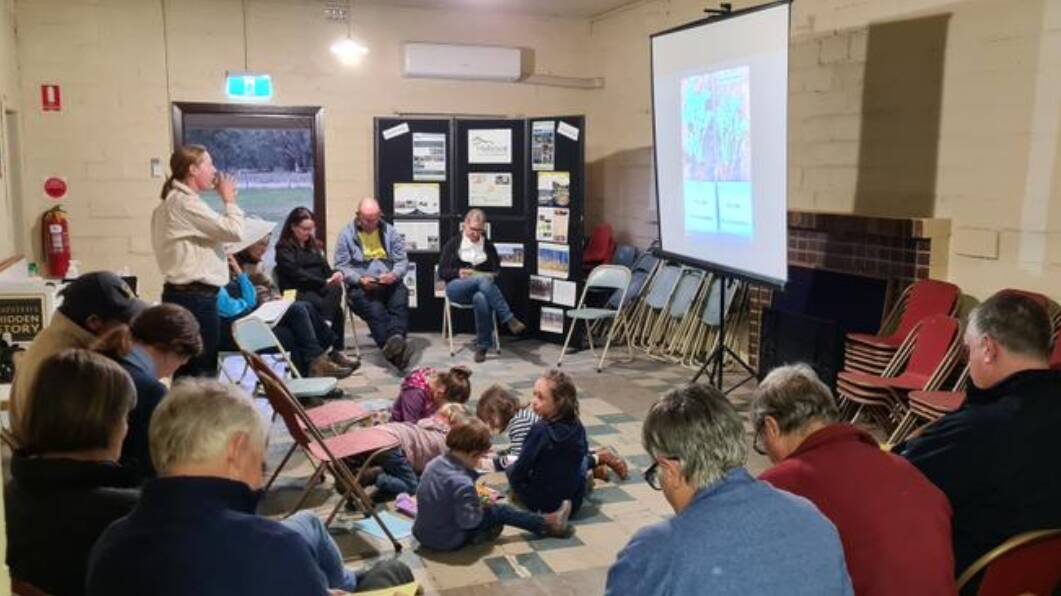 IN SESSION: Holbrook Landcare Network holding their community catch up up session at the Cookardinia Hall. PICTURE: supplied.