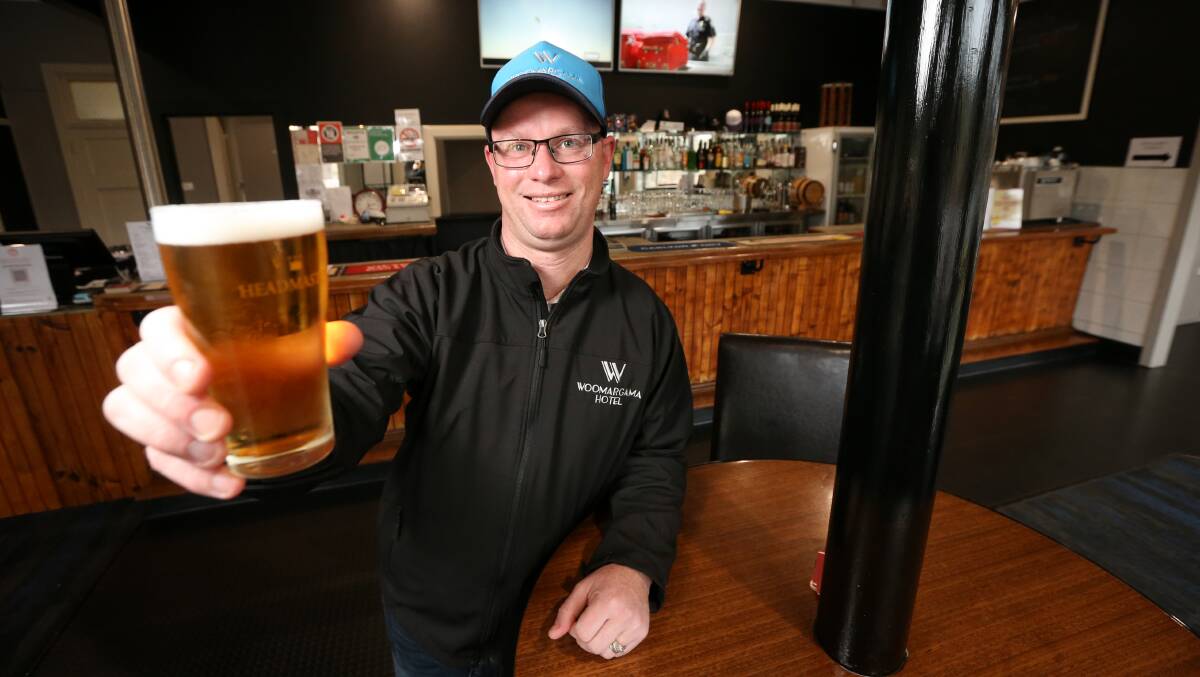 WARM AND COSY: Woomargama Hotel manager Damien Hibberson-Backhouse says the new renovations have brightened the atmosphere of the pub, making it more welcoming to patrons. Picture: JAMES WILTSHIRE
